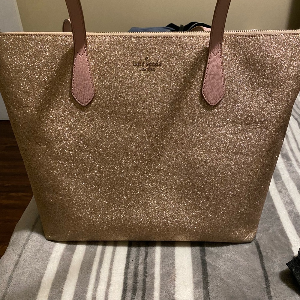 Rose gold glitter Kate Spade Bag